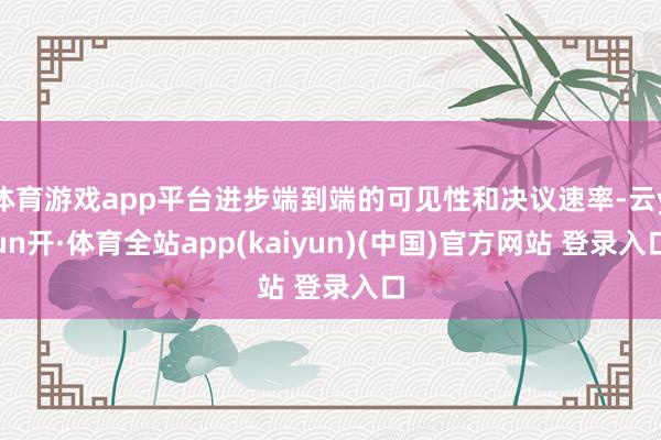 体育游戏app平台进步端到端的可见性和决议速率-云yun开·体育全站app(kaiyun)(中国)官方网站 登录入口