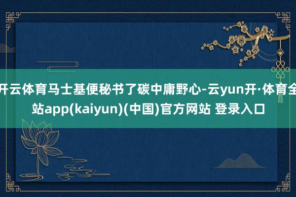 开云体育马士基便秘书了碳中庸野心-云yun开·体育全站app(kaiyun)(中国)官方网站 登录入口