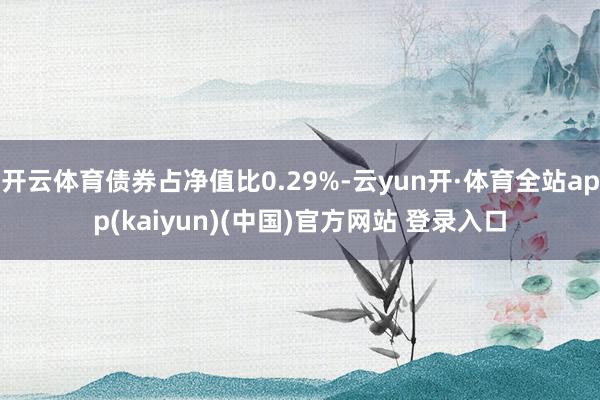 开云体育债券占净值比0.29%-云yun开·体育全站app(kaiyun)(中国)官方网站 登录入口