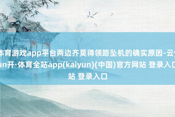 体育游戏app平台两边齐莫得领路坠机的确实原因-云yun开·体育全站app(kaiyun)(中国)官方网站 登录入口